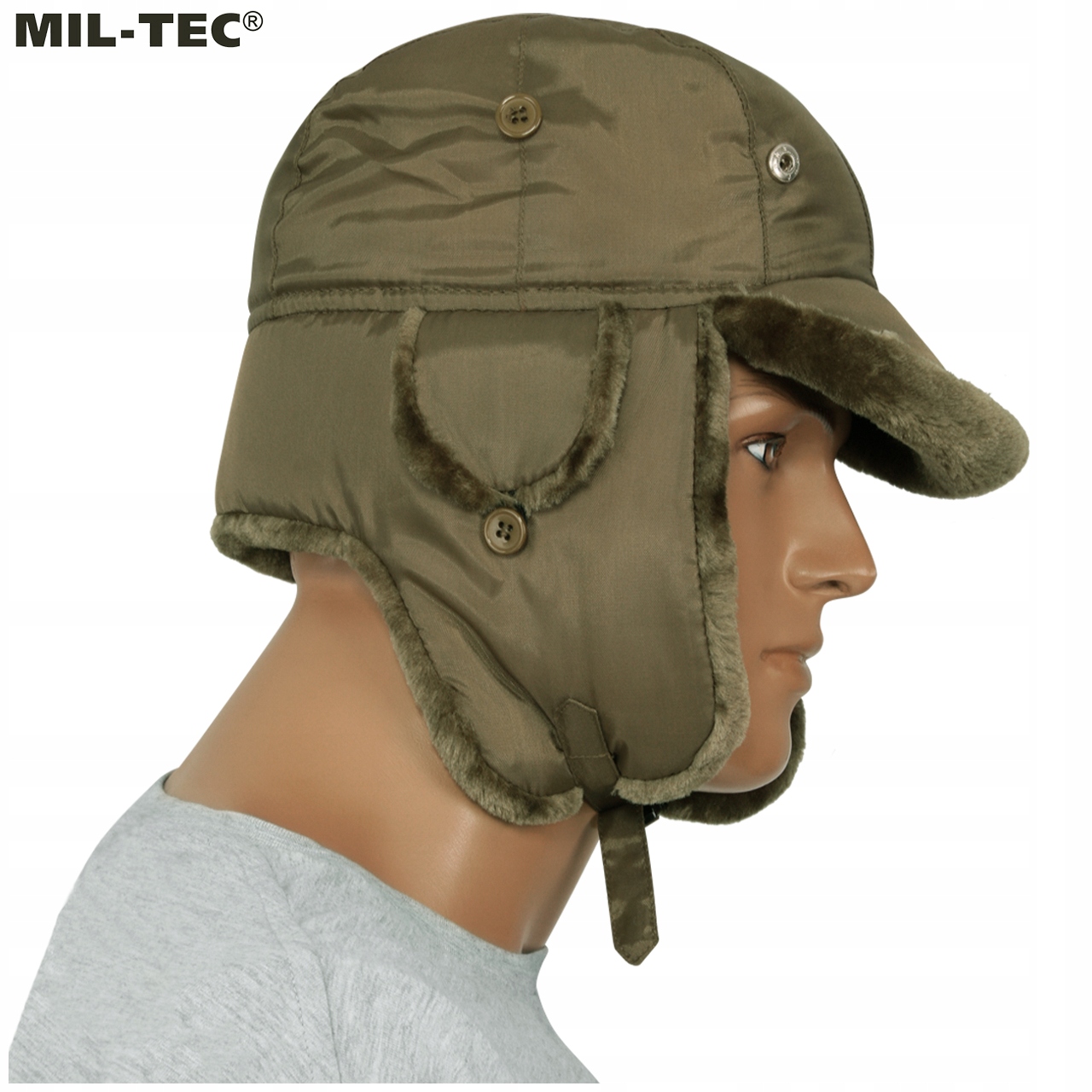 Mil-Tec Czapka ZIMOWA USZATKA Wojskowa US MA1 OLIVE XL Rozmiar XL