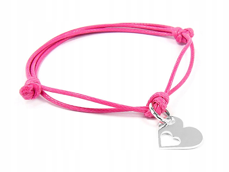 

Bransoletka Sznurkowa Charms Srebro 925 Heart