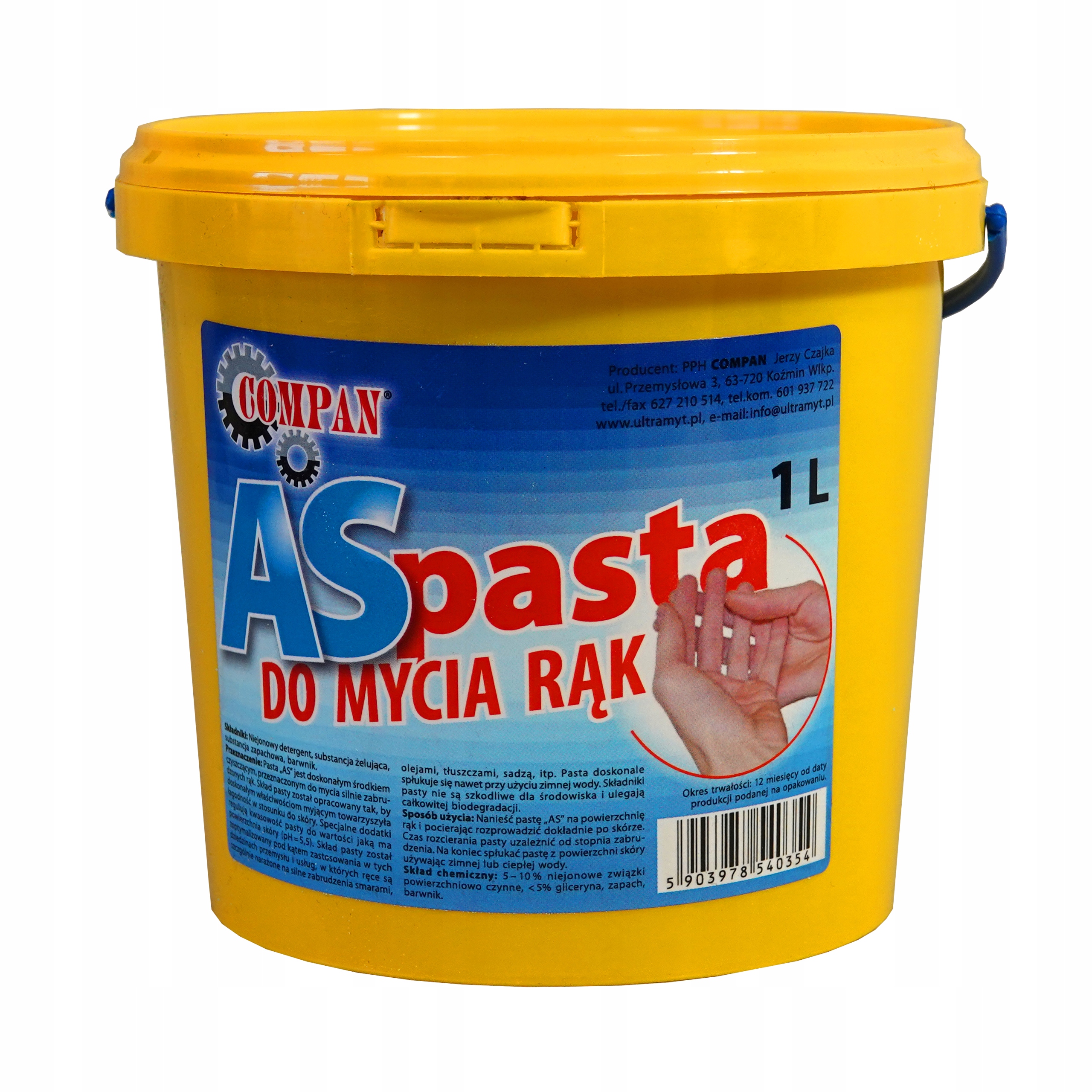 

Pasta środek czyszczący do mycia rąk Bhp As 1 L
