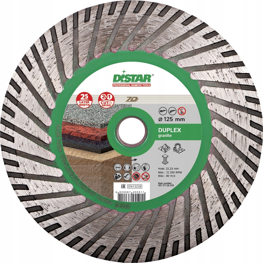 Diamantový kotouč Distar Duplex pro řezání žuly 125 mm/M14 125 x 22,2 mm