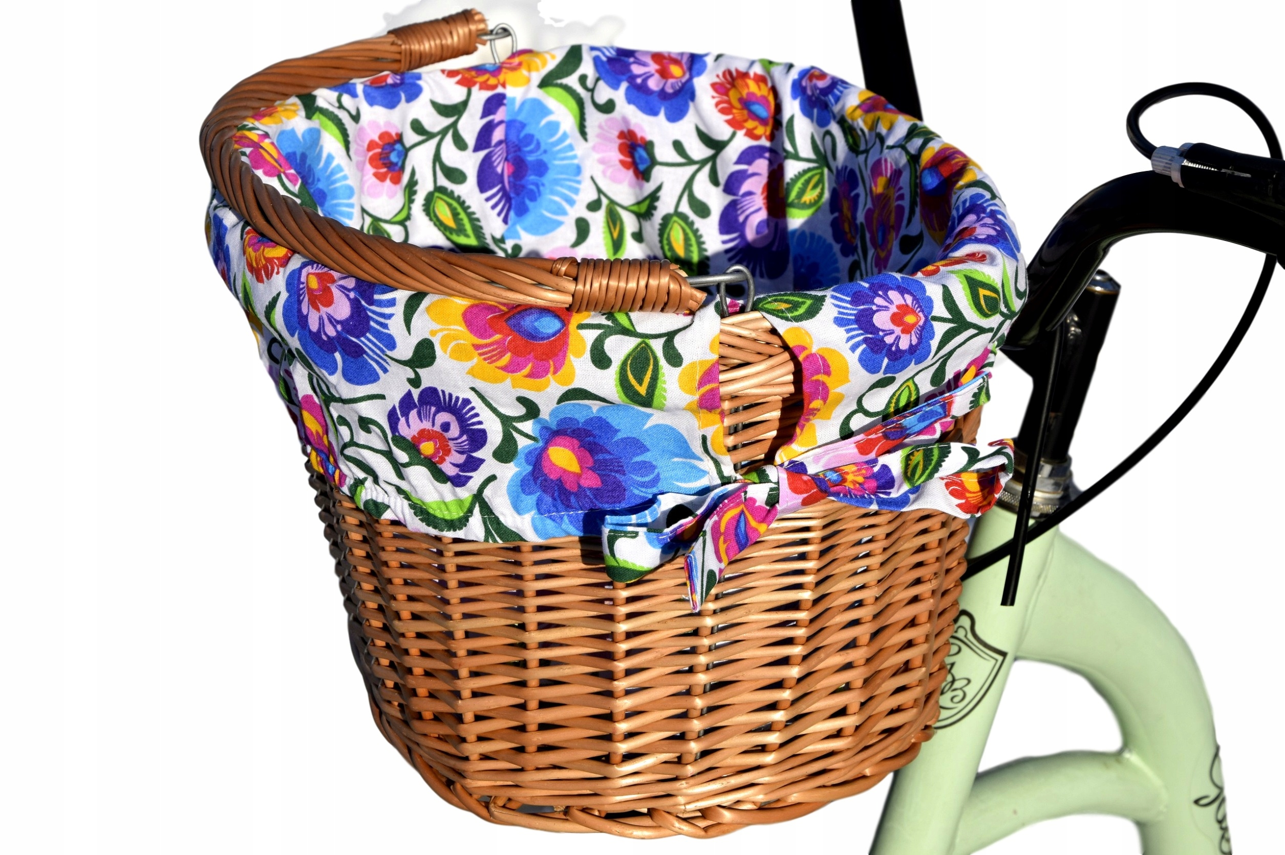 

Koszyk wiklinowy na Rower haki kosz +obszycie 16wz