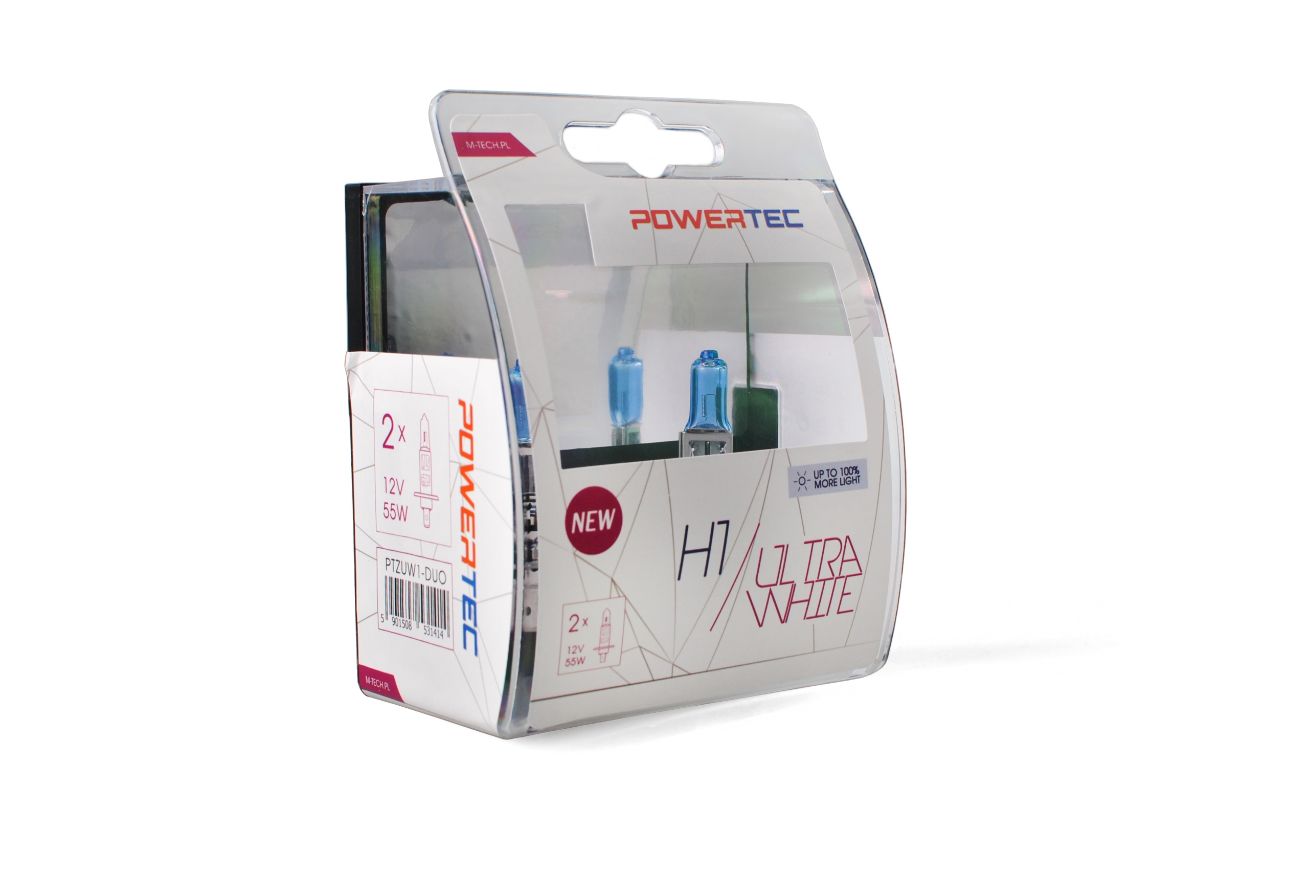 

2x Żarówka H1 +100% Światła Ultra White M-tech