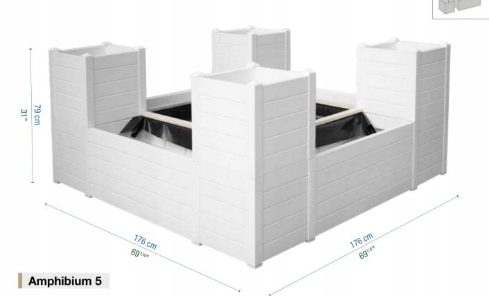 Kwietnik Modułowy, oczko wodne Materiał wykonania tworzywo sztuczne