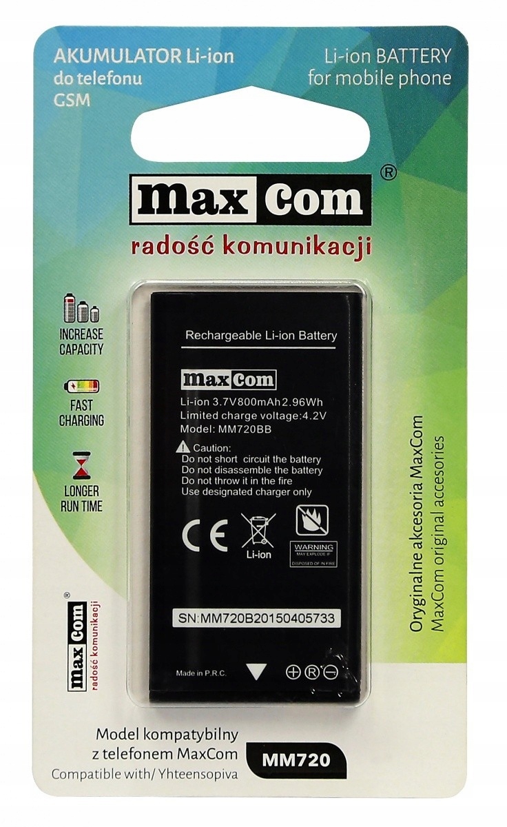 ORYGINALNY AKUMULATOR LI-ION MAXCOM MM 720 BB Marka Maxcom