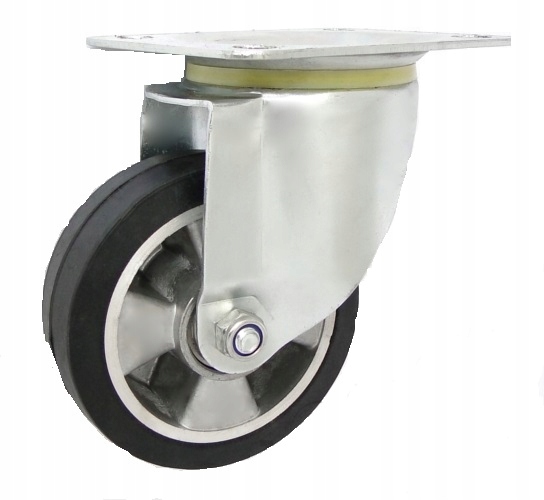KOŁO KOŁA fi 125 mm SKRĘTNE ALUMINIOWO GUMOWE
