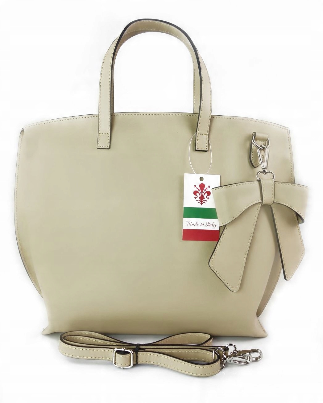 

Vera Pelle Skóra Shopper Bag Kokarda A4 Beżowa