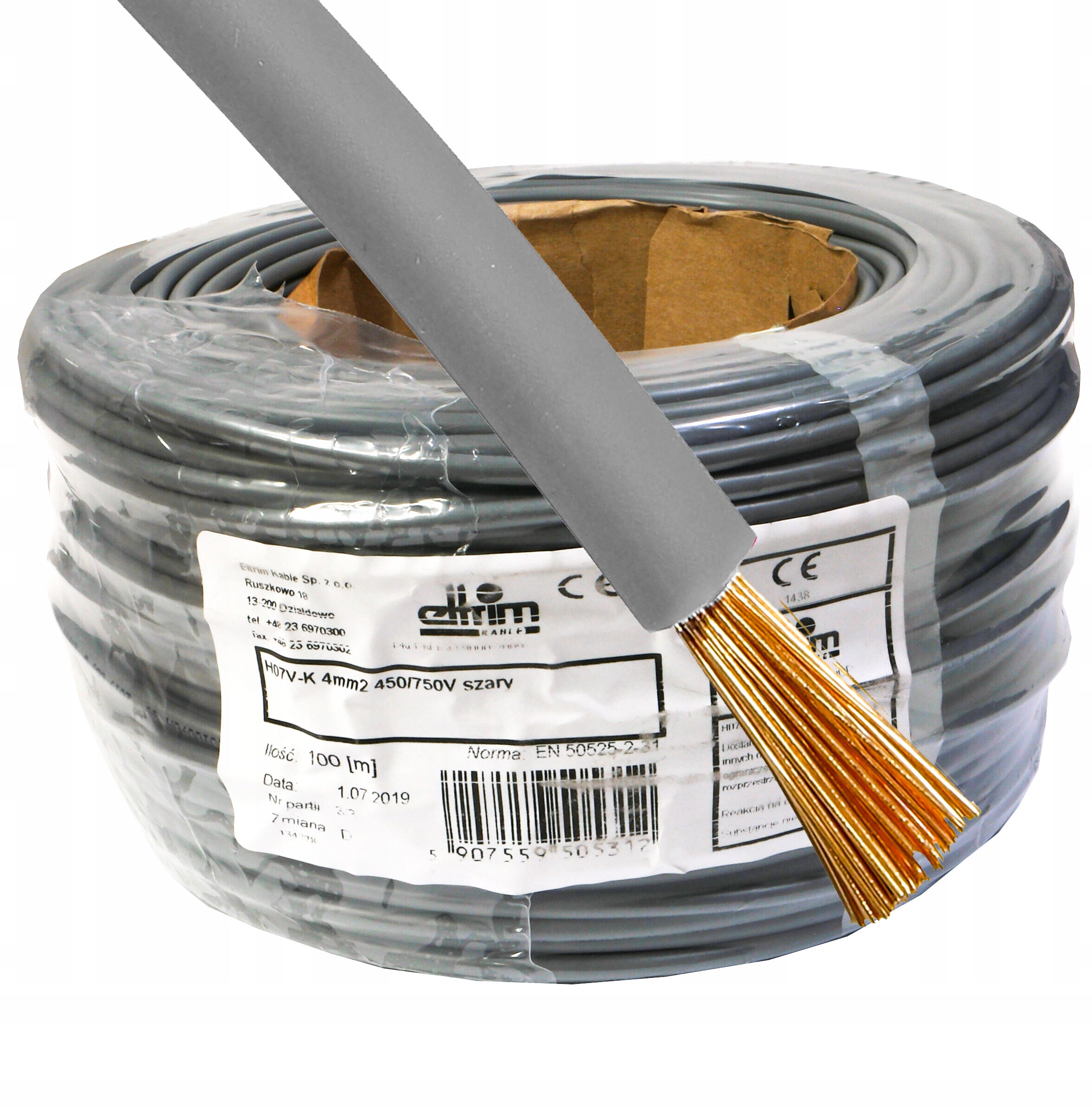 Kábel Lgy 1x 4 mm sivý 4 100 m