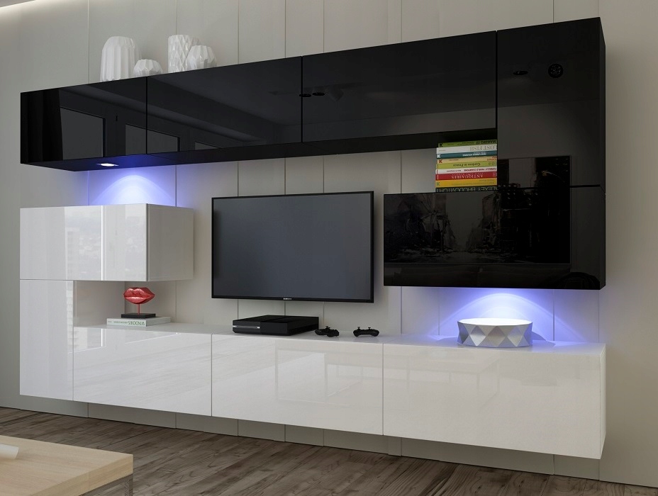 Meblościanka ALBANIA N3 połysk Salon Meble LED