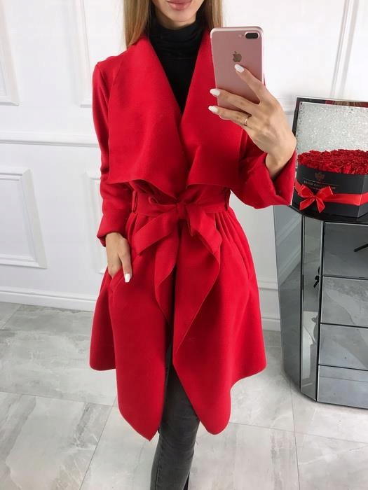 PLUS SIZE waterfall MAXI XXXXL 44-52 DŁUGI PŁASZCZ Model PLUS SIZE