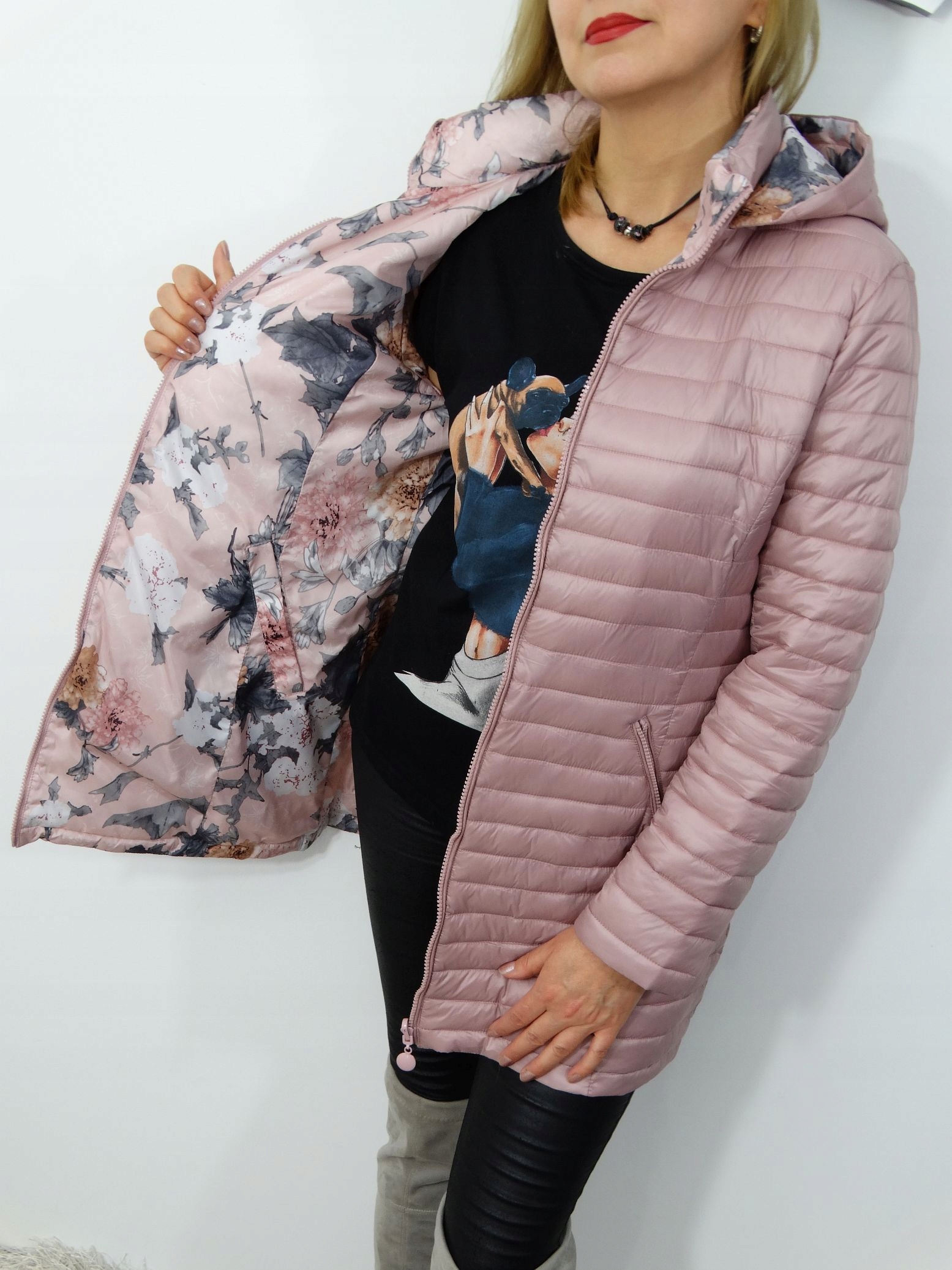 Kurtka Płaszczyk Wiosenna Jesienna MAYA2 48 4XL Długość do połowy uda