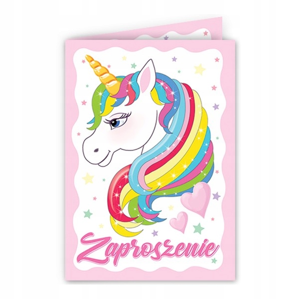 

Zaproszenia na urodzinki Tęczowy Jednorożec 2 szt