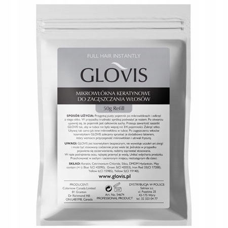 

Glovis 50g Mikrowłókna Keratynowe Saszetka