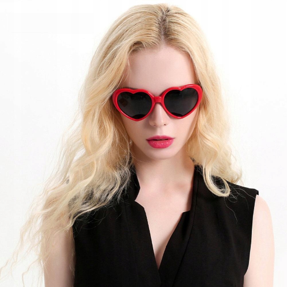 OKULARY SŁONECZNE SERCA TYLKO CZERWONE POŁYSK MAX