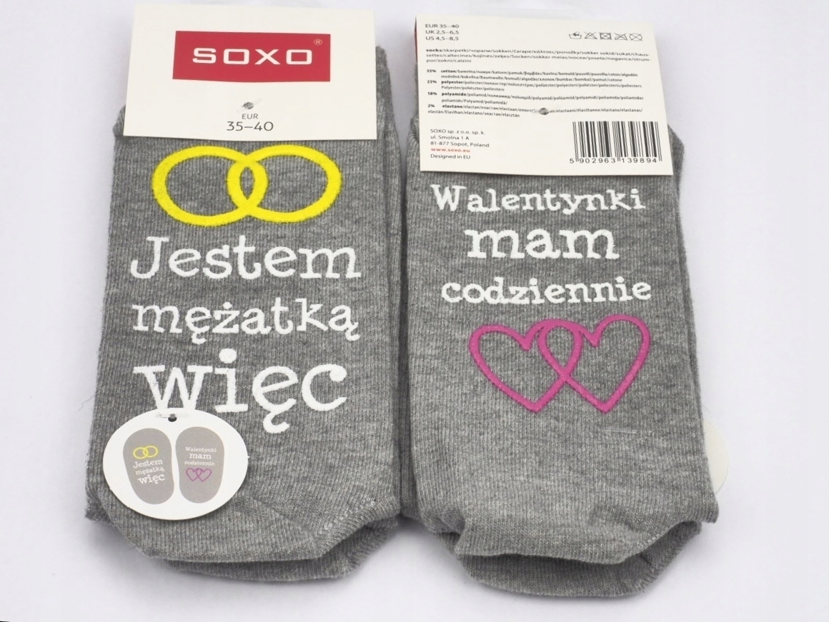 

Skarpety stopki Soxo śmieszny prezent, socks 35-40