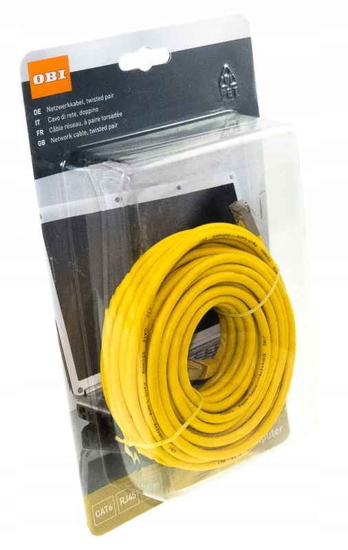 Obi Kabel Sieciowy Ftp Lan KAT6 10 M RJ45 Żółty
