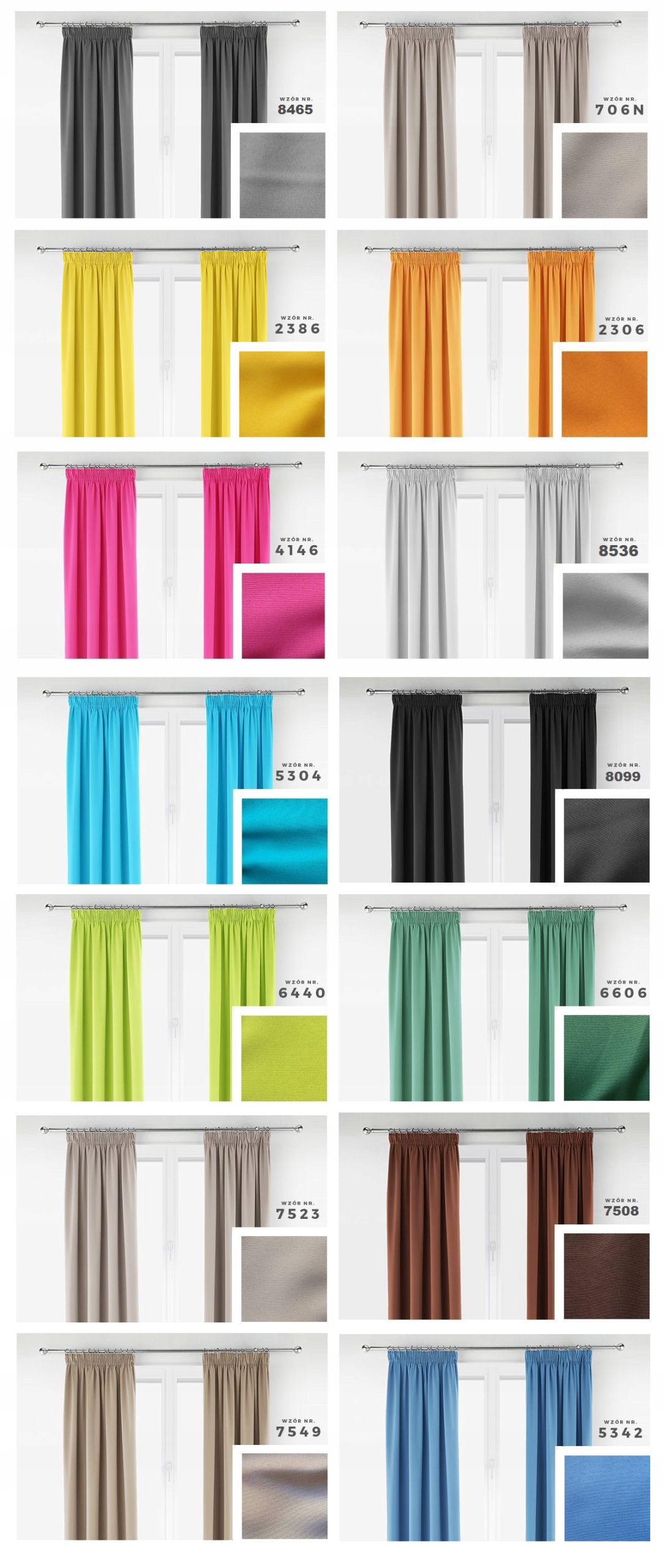 PIĘKNE MATOWE GOTOWE ZASŁONY 155x160 TAŚMA KOLORY! Sposób zawieszania żabki