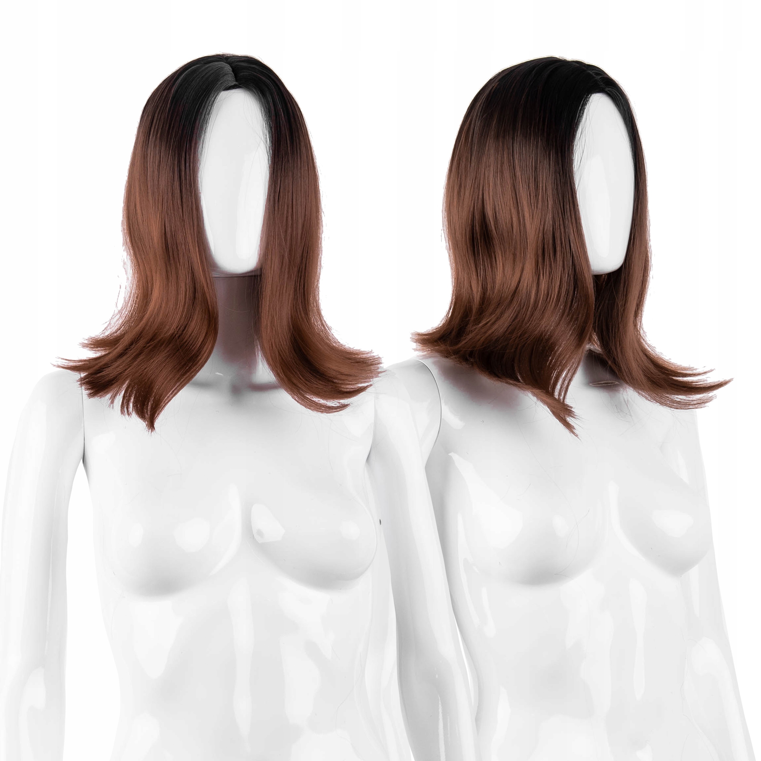 

Peruka Ombre Czarny Brąz Bob Włosy Do Ramion