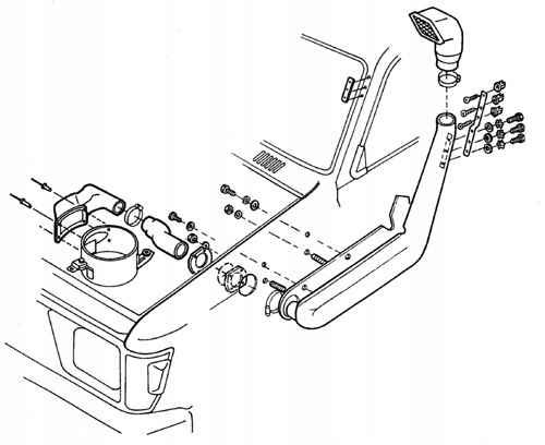 SNORKEL WLOT POWIETRZA TOYOTA HILUX 106 1989 1997 Weight with packaging 15 kg