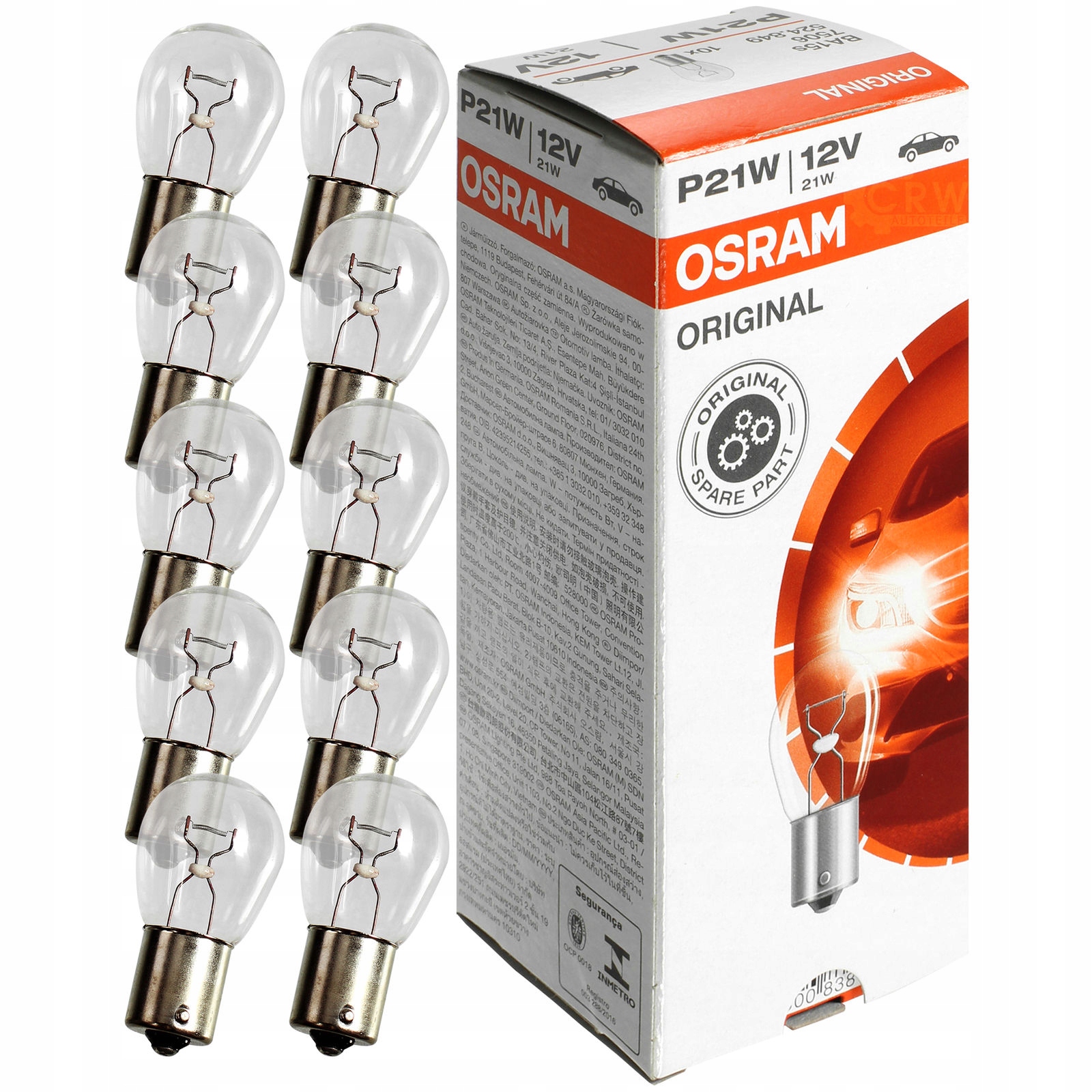 

10 x Osram 7506 żarówka samochodowa P21W 12V 21W