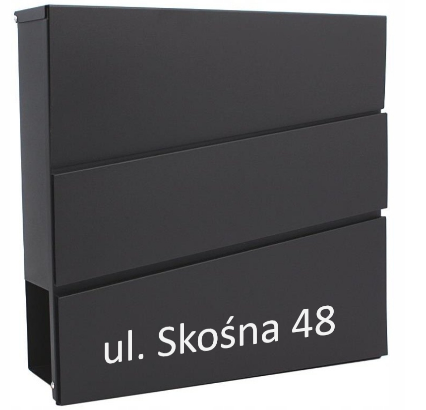 

Nowoczesna Skrzynka Na Listy + Dowolny Napis Ulica
