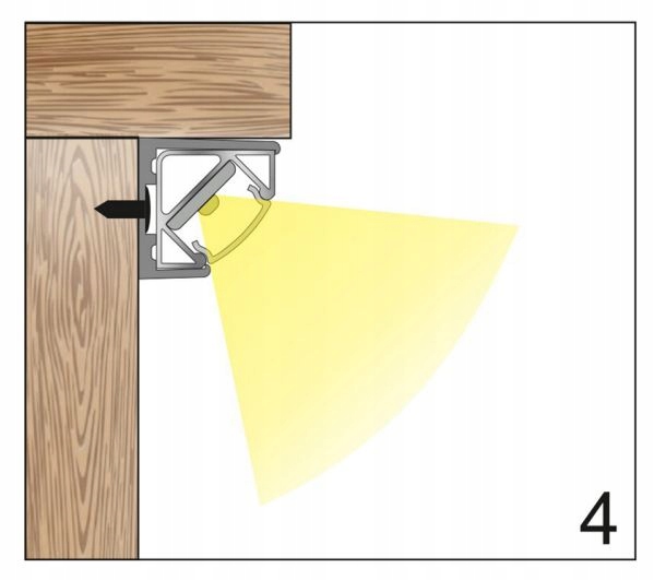 LISTWA NAROŻNA LED DO KUCHNI+WŁĄCZNIK DOTYKOWY Moc 19.2 W