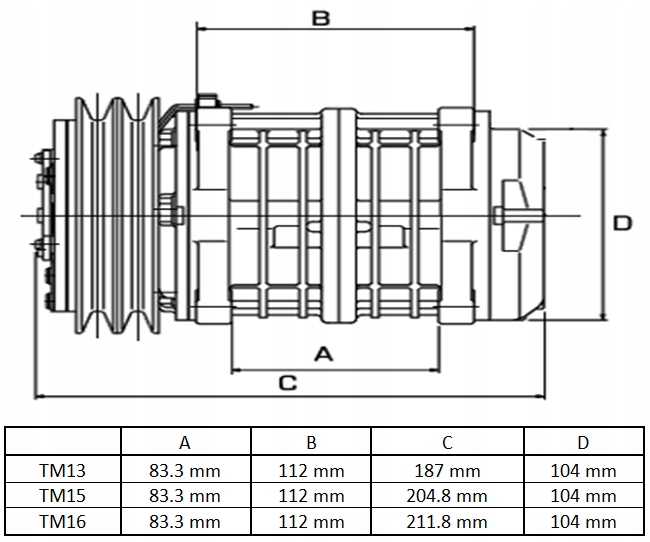 AGREGAT CHŁODNICZY Sprężarka TM16 Carrier chłodnia Producent części Valeo