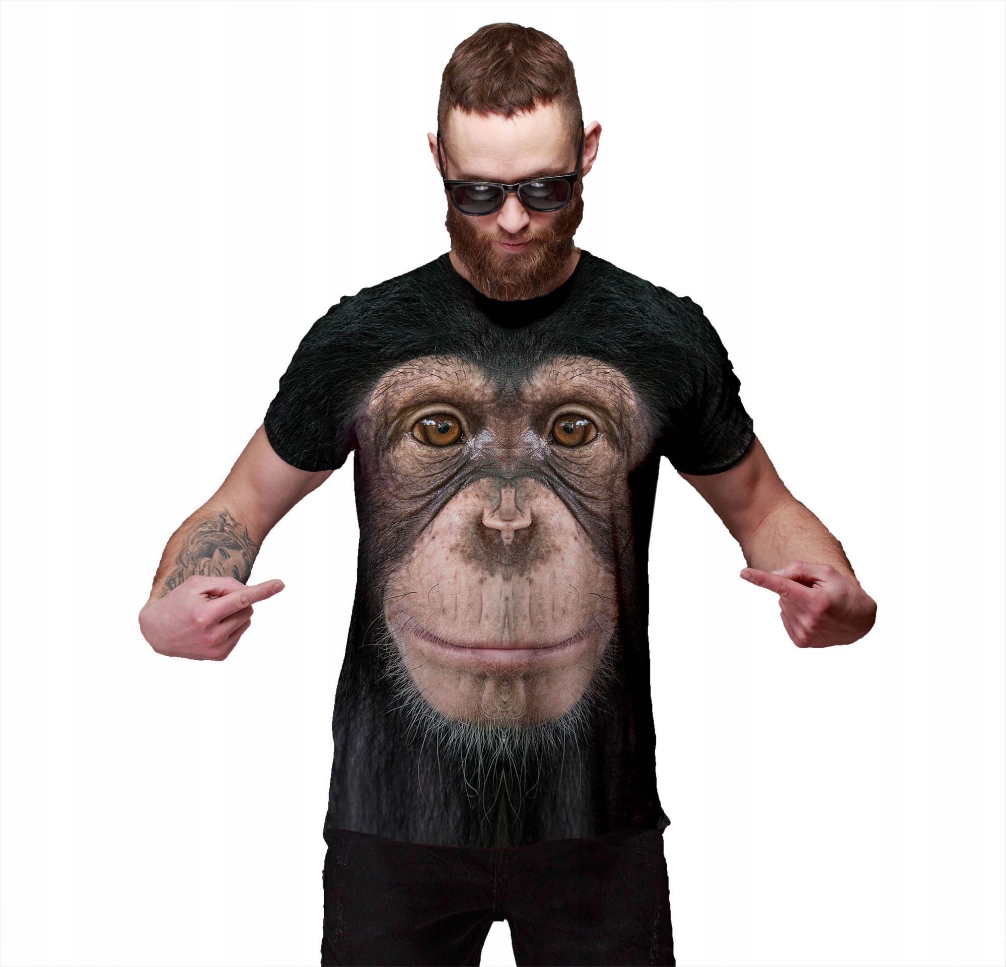 

Koszulka Full Print T-shirt Szympans L Fitness