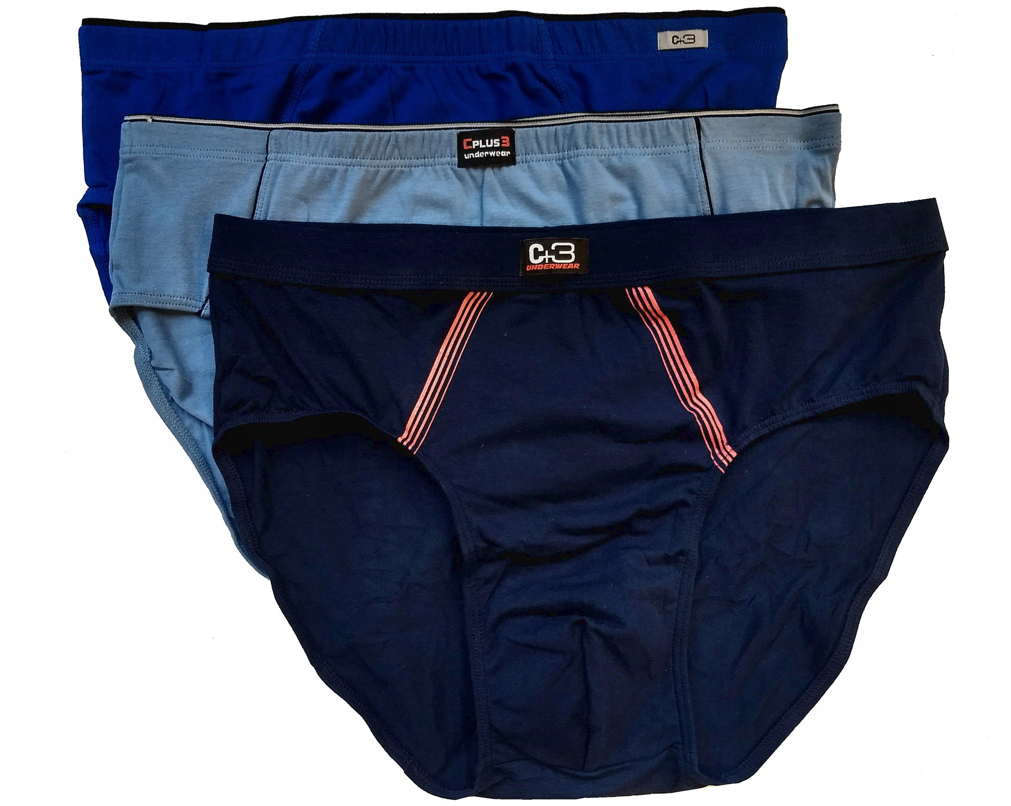 3x SLIPY MĘSKIE C+3 majtki bawełniane 3XL MIX KOLORÓW tu- XXXL Wzór dominujący mix wzorów