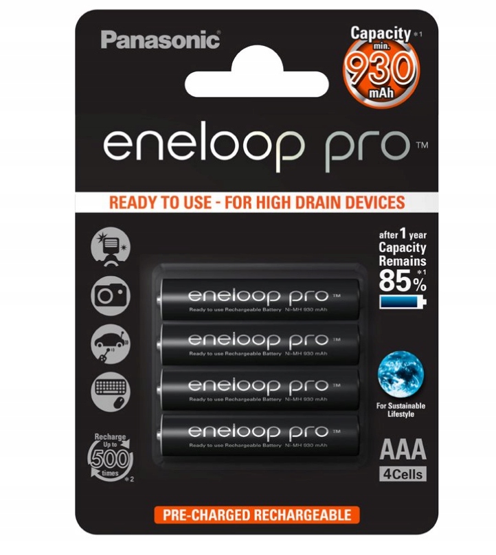 4 x Japonské Panasonic Eneloop Pro R03 R3 Aaa