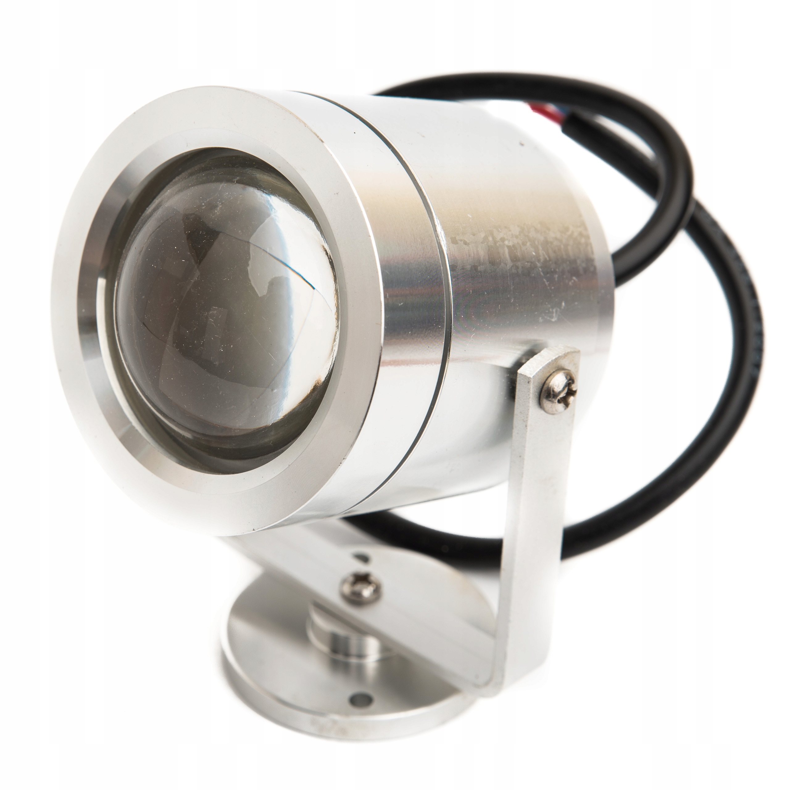 Halogen LED soczewkowy szperacz srebrny z uchwytem