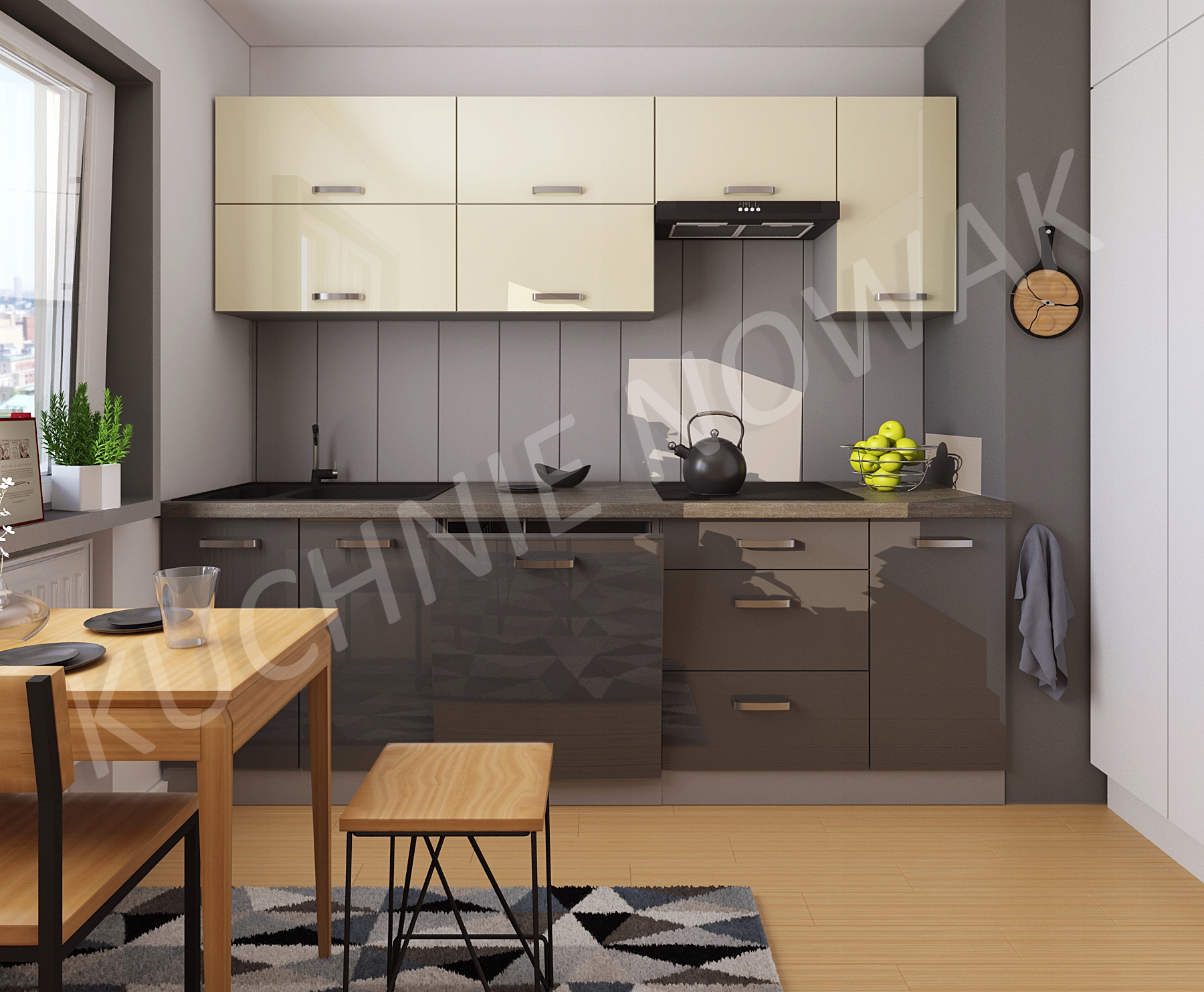 MEBLE KUCHENNE BERGAMO 240 POŁYSK MDF