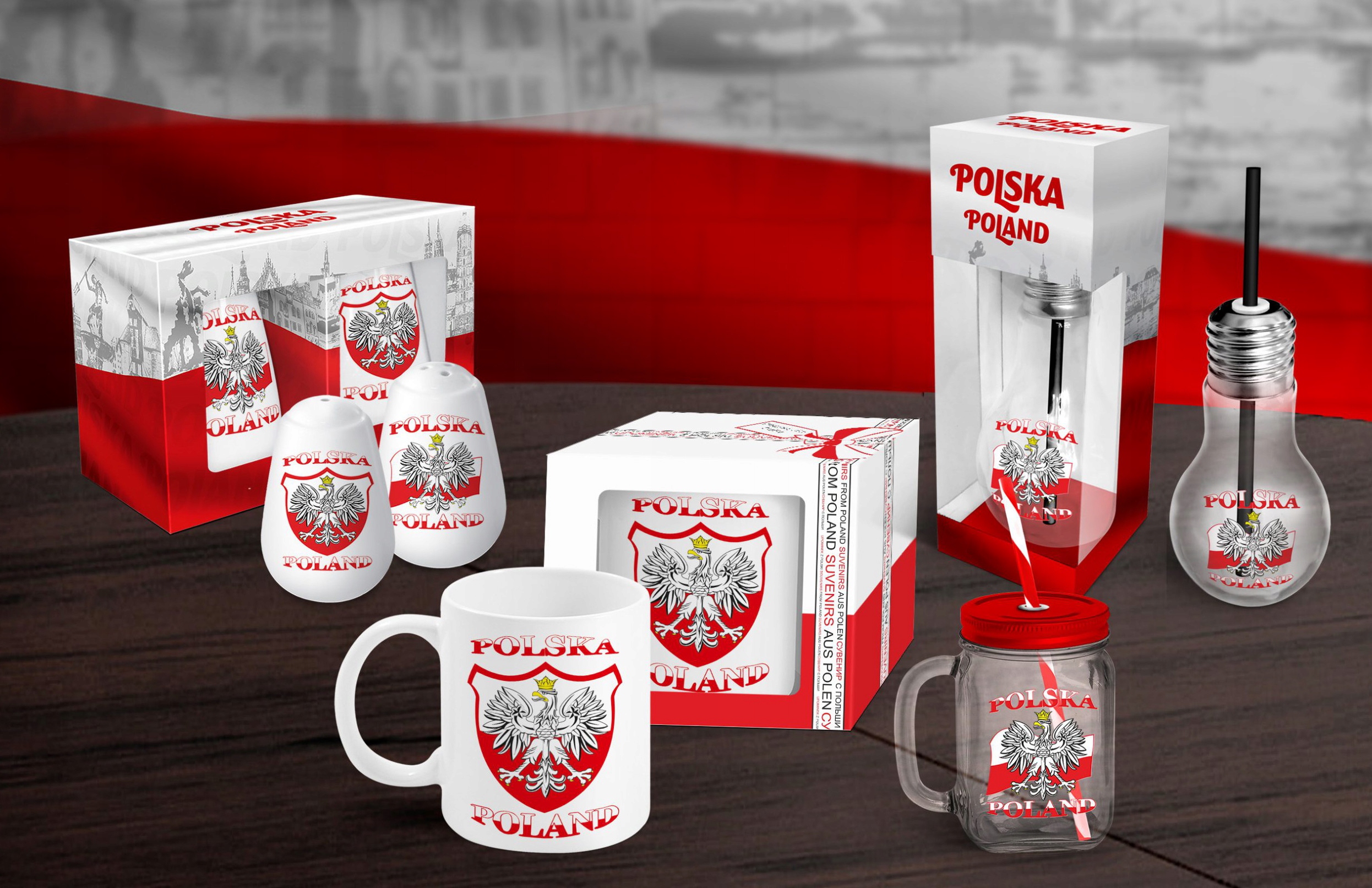 kubek ceramiczny biały  Polska  orzeł na godle — 5