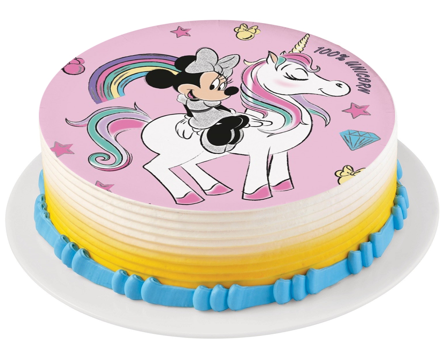 B.GRUBY OPŁATEK NA TORT MYSZKA MINNIE JEDNOROŻEC