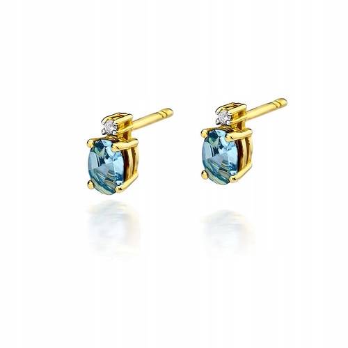 

Złote kolczyki z brylantami Topaz 1,00 ct sztyft