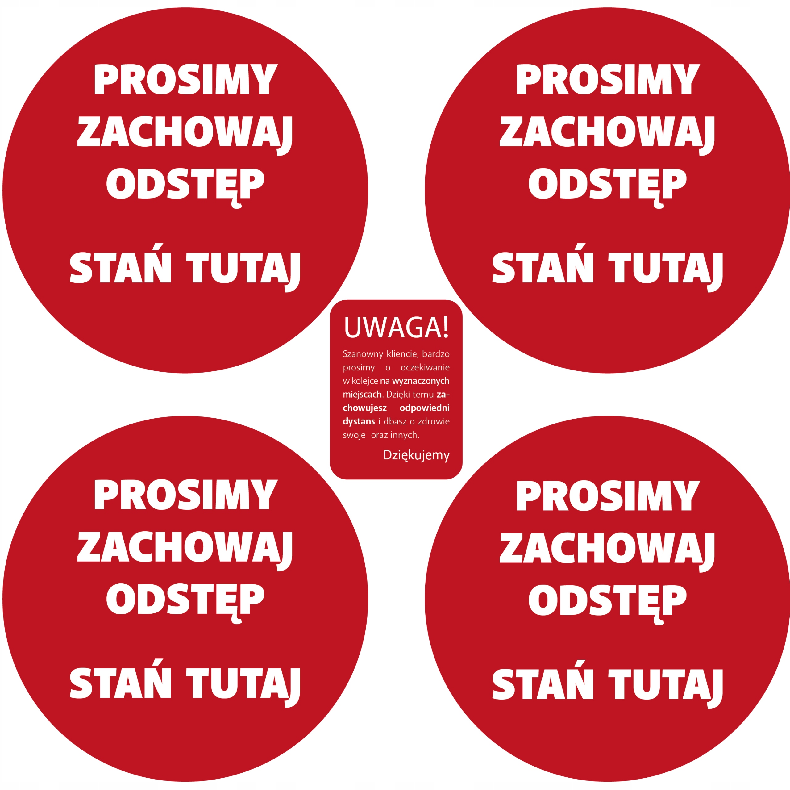 

Naklejki na podłogę posadzkę Zachowaj Dystans czer