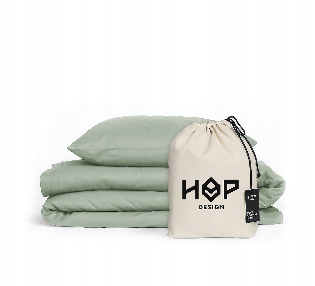 Obliečka na prikrývku 160x200 šalviová zelená, Hop Design čistá hrubá bavlna