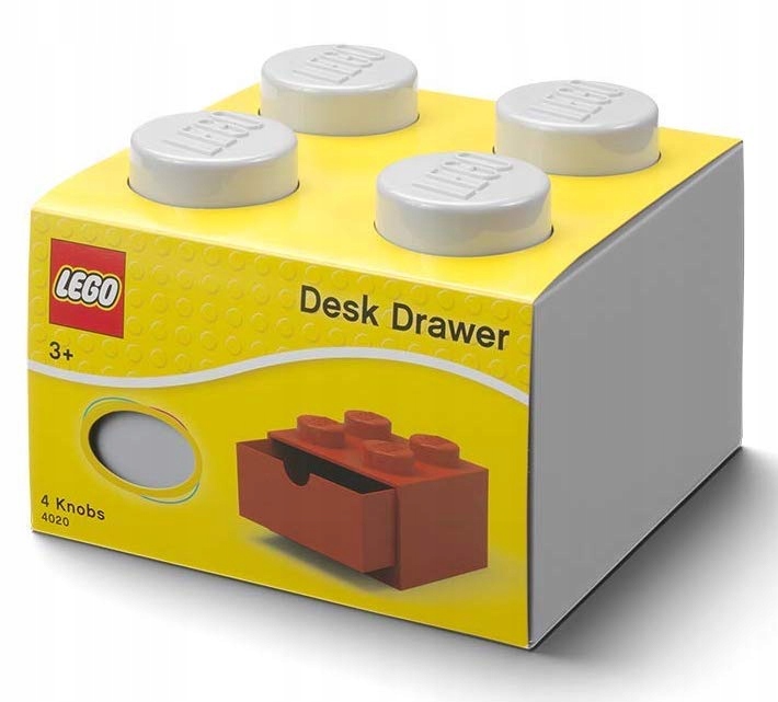 LEGO POJEMNIK KLOCEK 4 SZUFLADA SZARY NA BIURKO Marka LEGO
