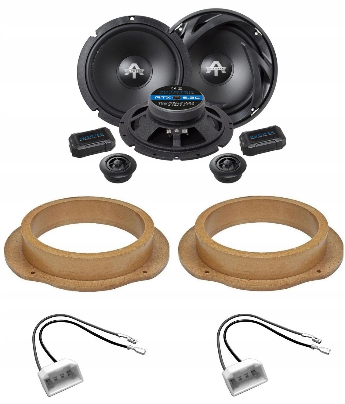 Autotek ATX6.2C Reproduktory vzdialenosti 16,5 cm Ford Focus Kuga Fiesta Focus