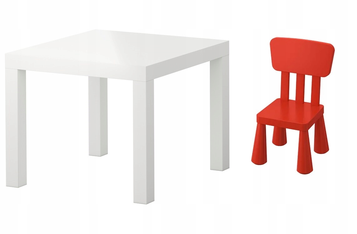 IKEA ZESTAW STOLIK LACK + KRZESEŁKO MAMMUT czerwon