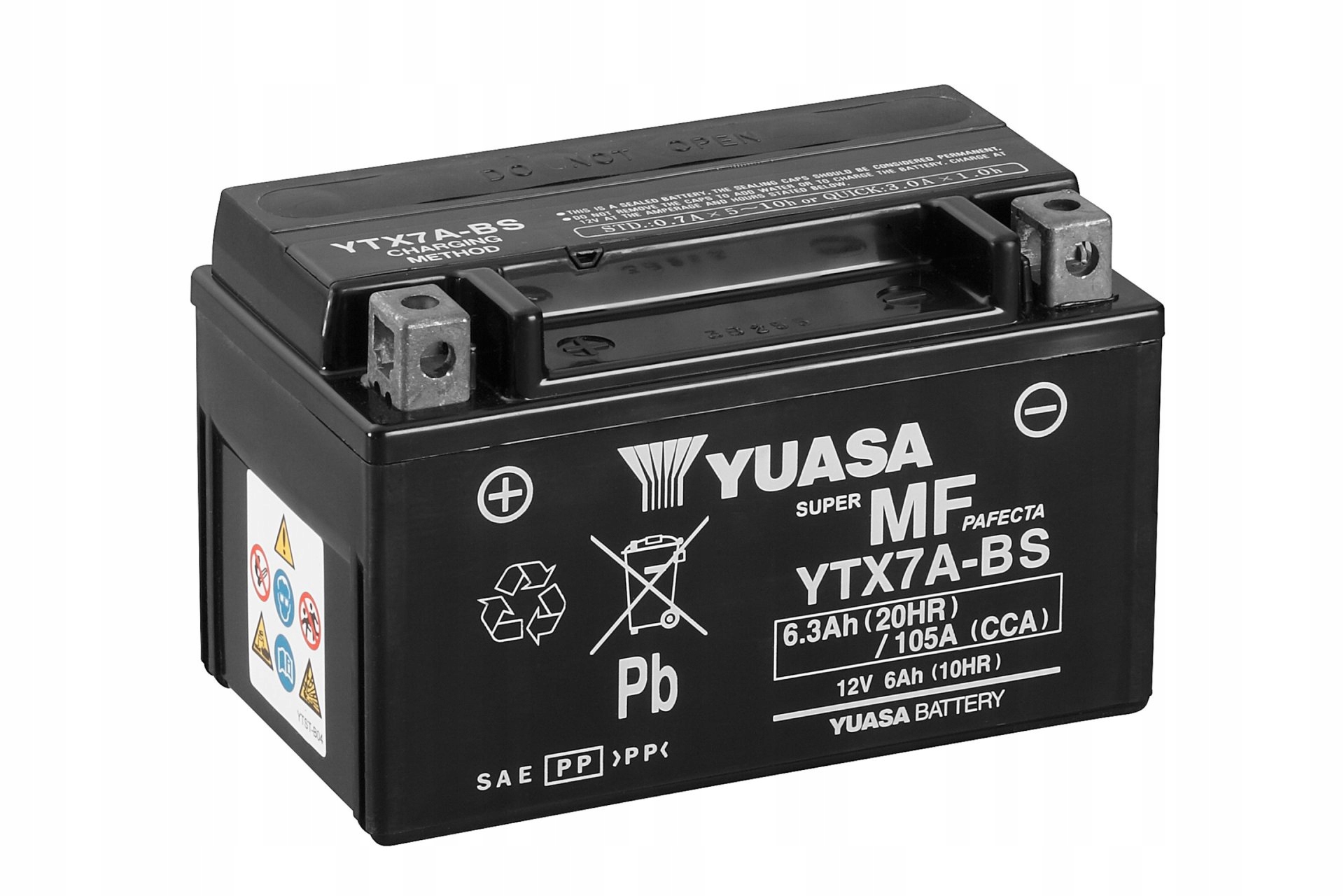 YTX7A-BS - Акумулятор для мотоцикла YUASA YTX7A - BS 6Ah