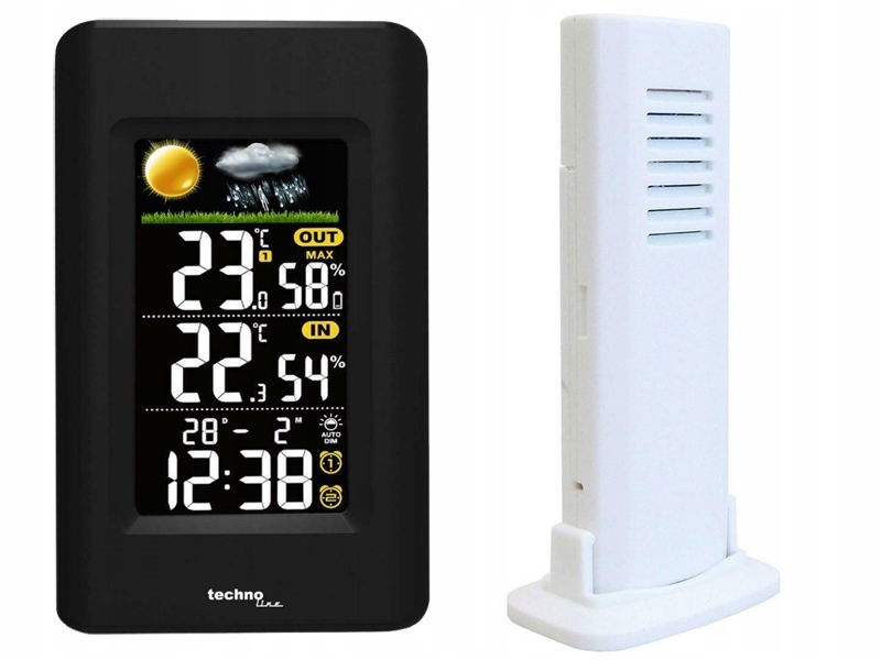 Stacja pogodowa pogody meteo Higrometr Termometr Zegar Czujnik