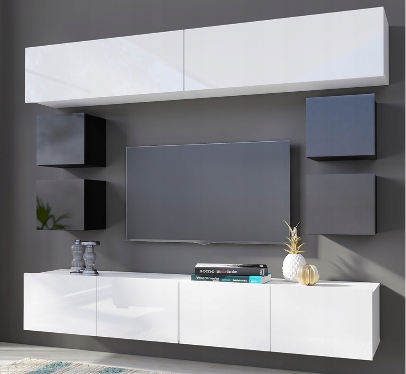 Meblościanka MODERN w połysku 16 Kolor frontów biały