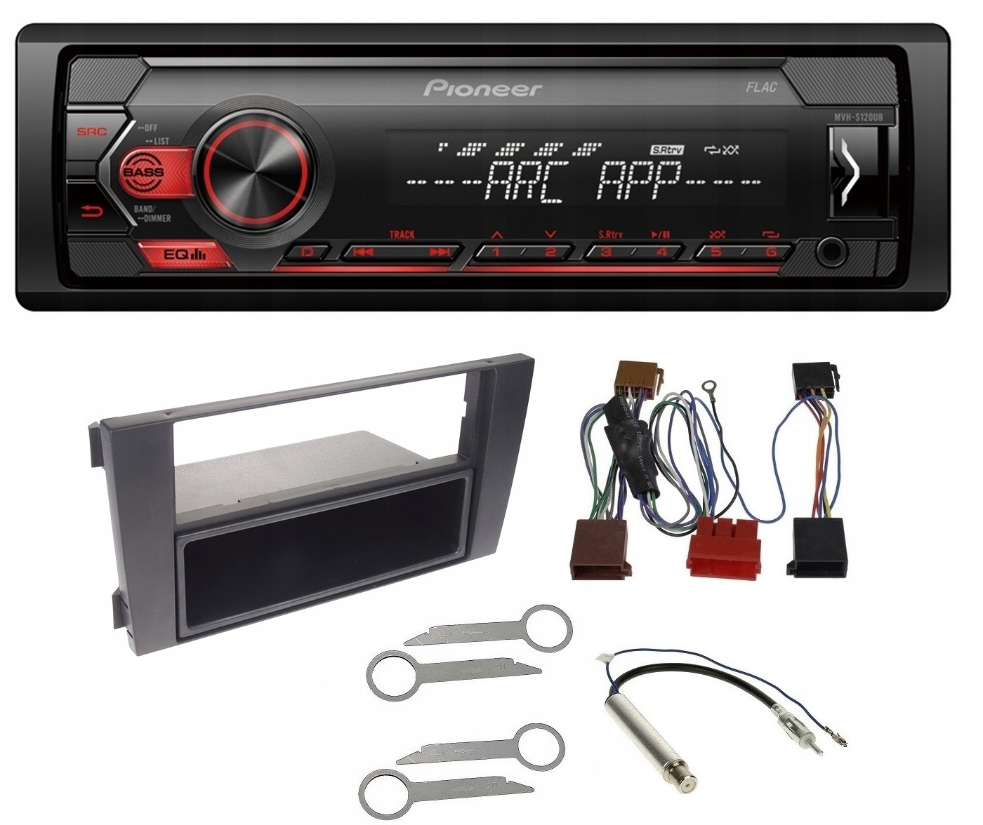 Pioneer MVH-S120UB Autorádio MP3 Usb Rámček Audi A6 C5 2DIN