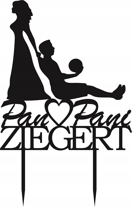 

Topper na tort piłkarz z nazwiskiem Pary Młodej P1