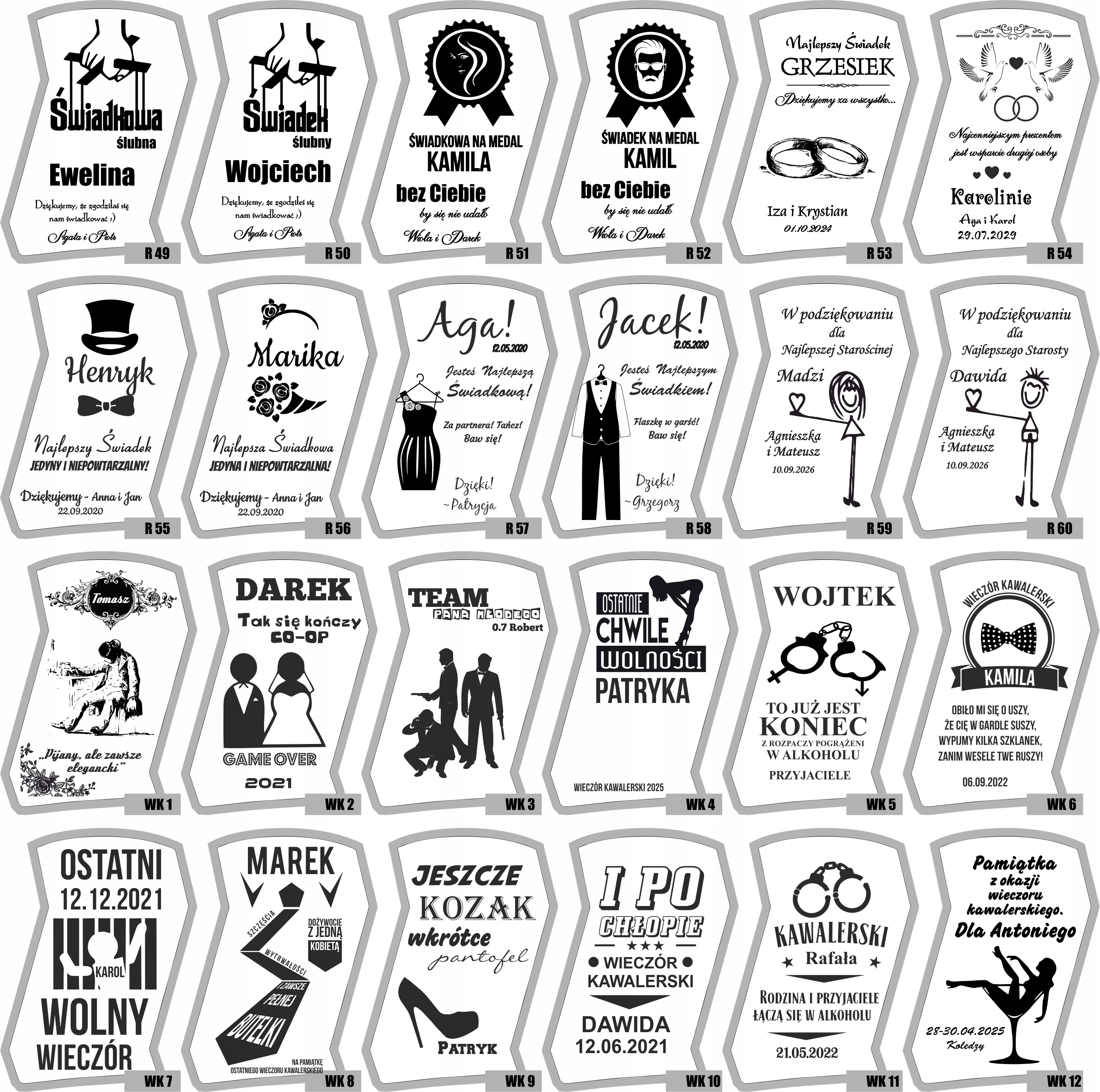 Zestaw do Whisky Karafka sześć szklanek z GRAWEREM Rodzaj zestaw