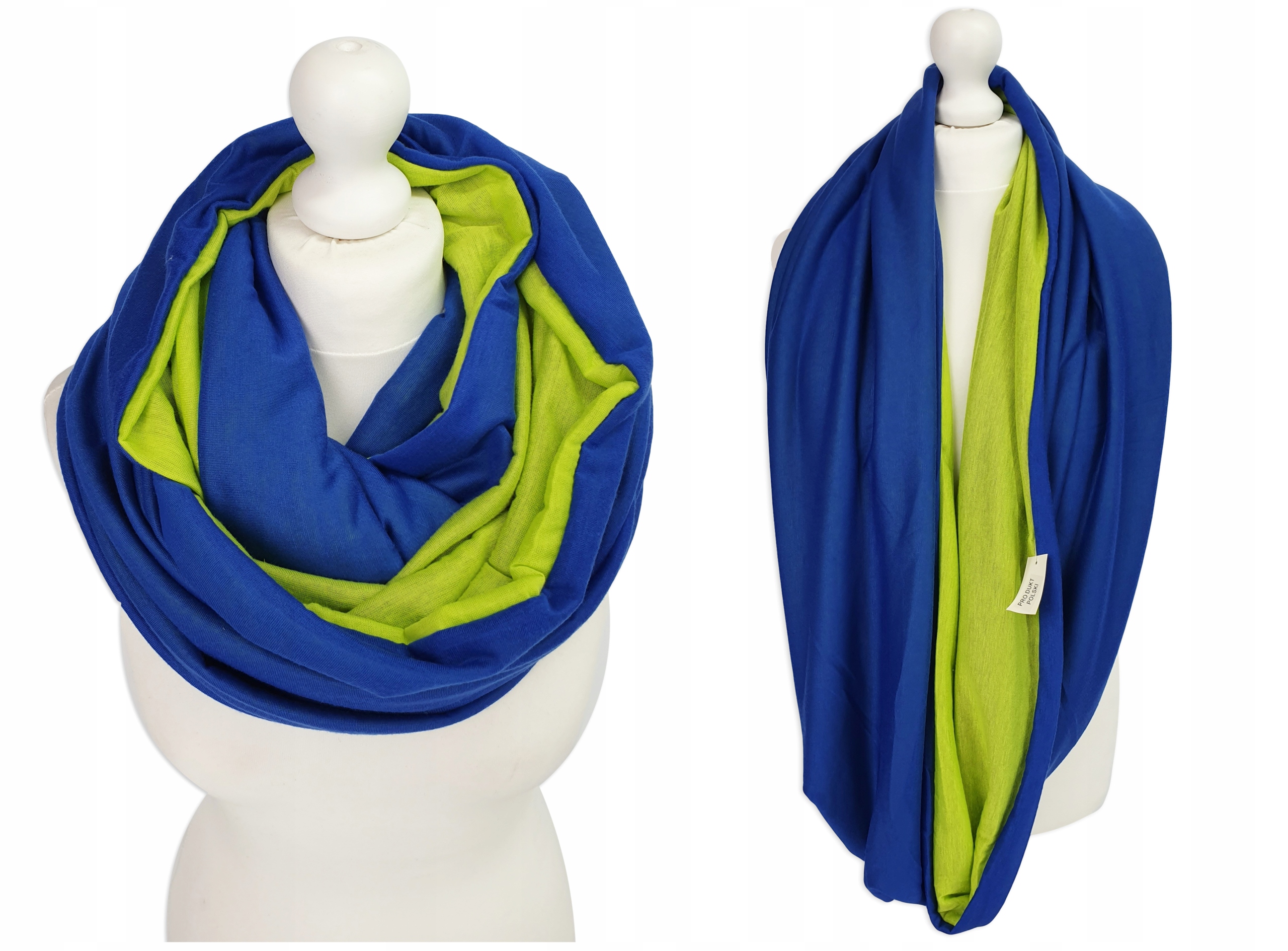 

Duży Podwójny Komin Szal Tuba Bawełniany Handmade