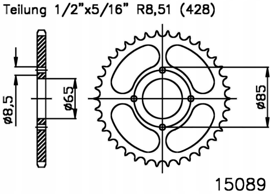 Zadní ozubené kolo 530 Esjot 35Z Sym Wolf 250 a SB250Ni