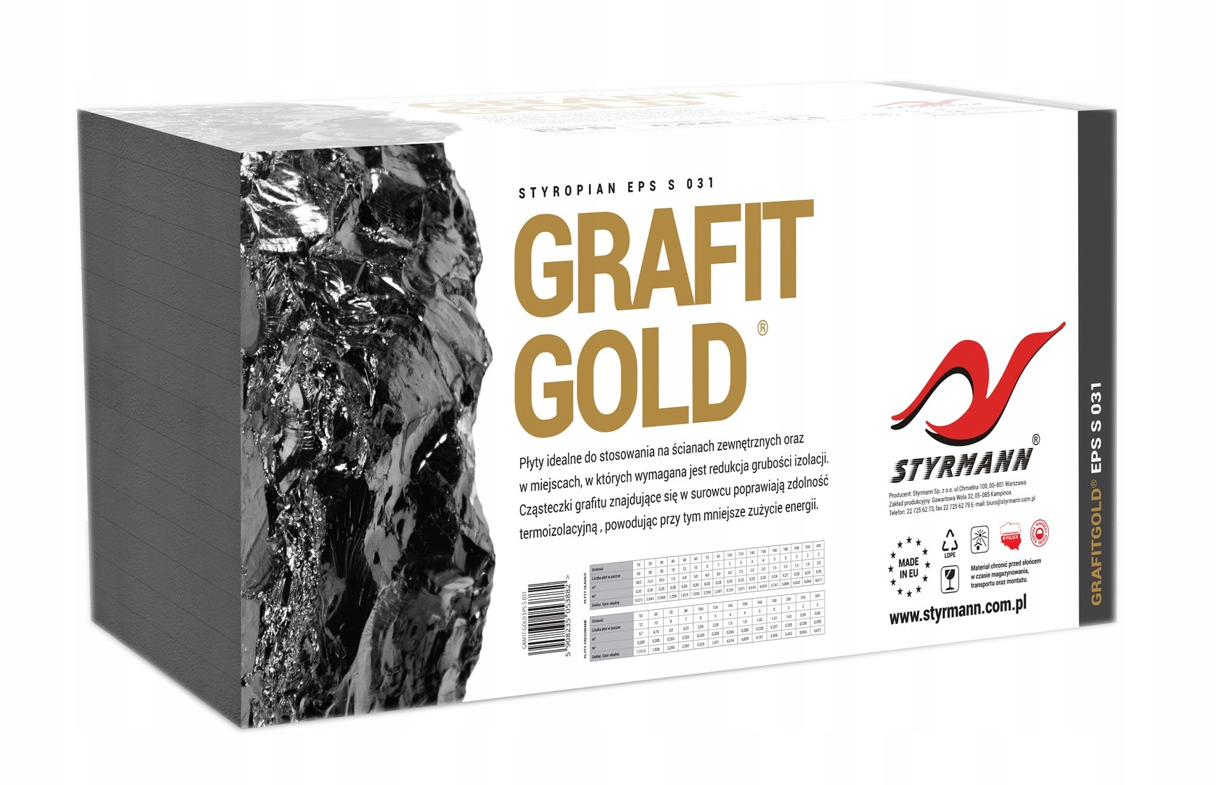 

Styropian Grafitowy 031 / 5cm / paczka 6m2