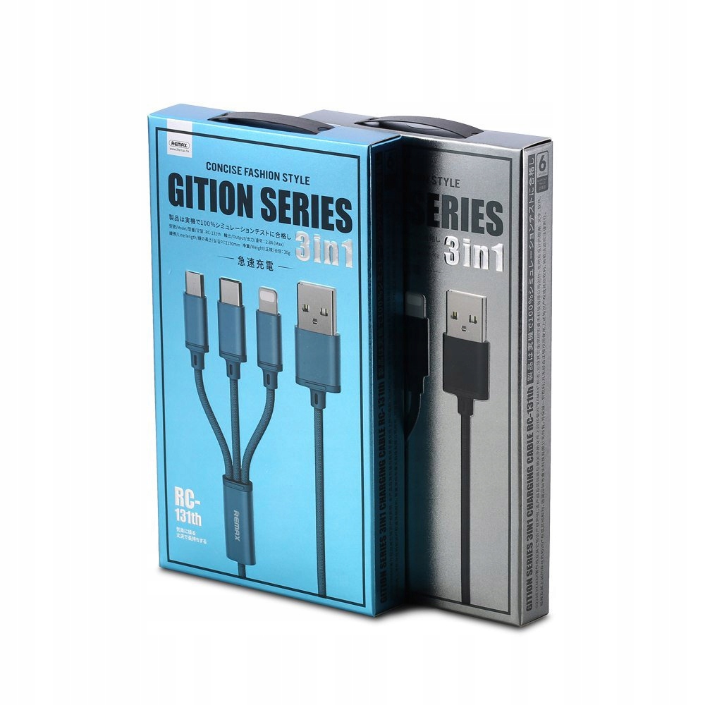 

Wytrzymały kabel 3w1 oplot iPhone micro-USB Usb-c