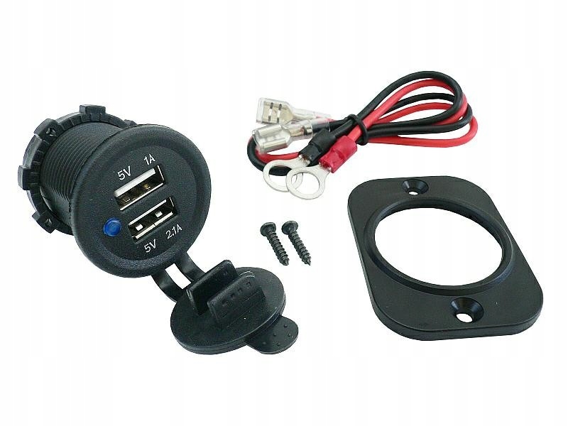 GNIAZDO USB x2 ŁADOWARKA DIODA 12/24V 3.1A DEDAL 42606